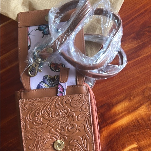 Anuschka Embossed Brown Wallet - Picture 3 of 6